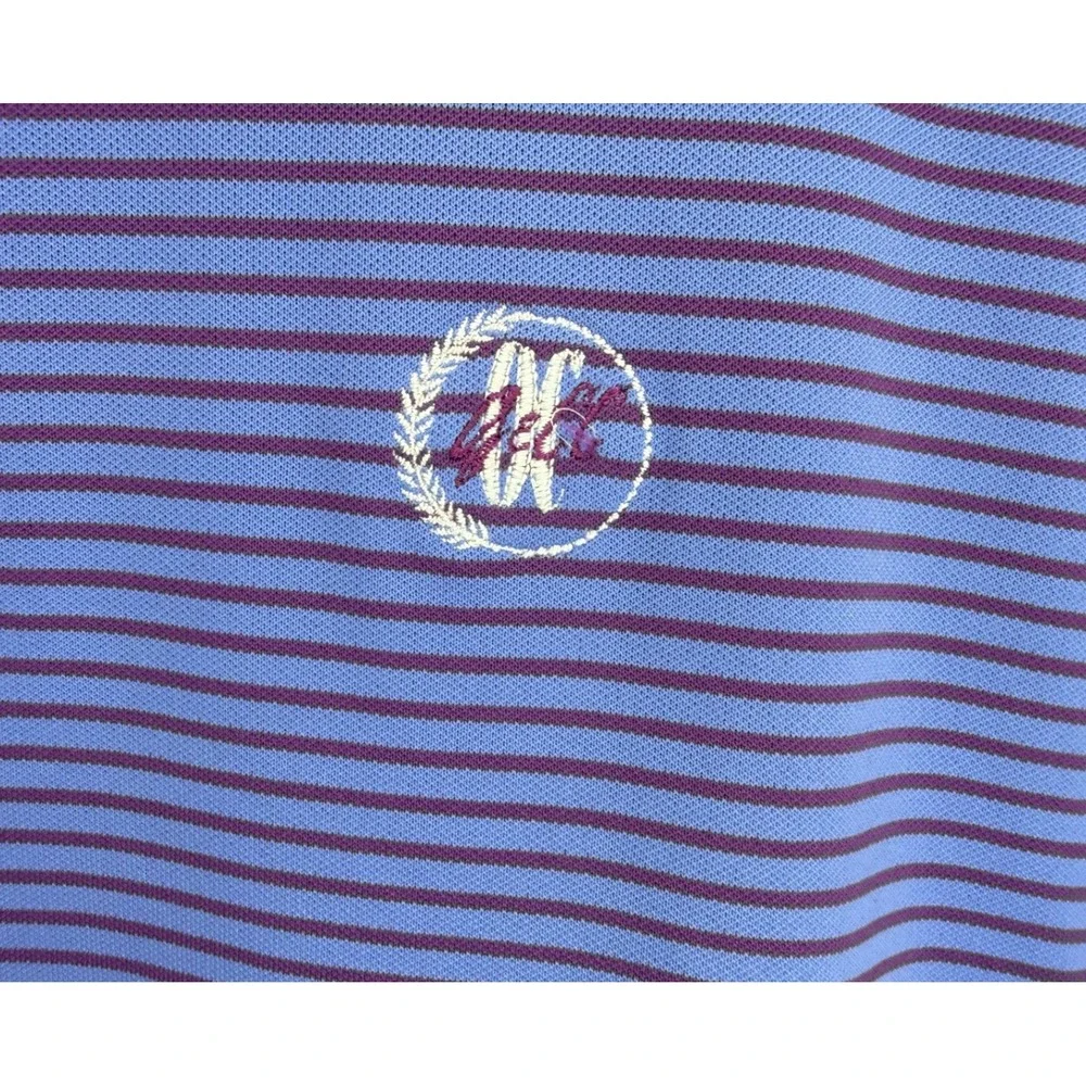 Peter Millar Polo Shirt Mens XXL Blue Purple Excellent Striped Summer Comfort‎